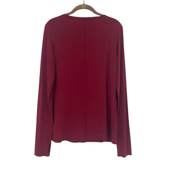 Lululemon Size M (NO SIZE TAG) Red Maroon Anahatasana Scoop Long Sleeve Tee Pima - Picture 2 of 13